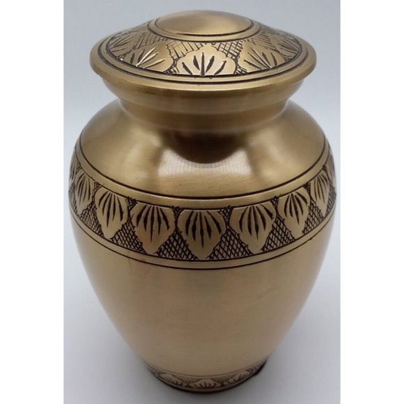 Cremation Urn Funeral Brass for Pet Dog Cat or Other Animal up to 40 Pounds - Picture 1 of 11